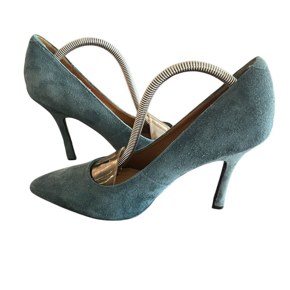 ISAAC Mizhari Women's Teal Suede Leather Stiletto Pump Size 7.5 - Picture 2 of 6
